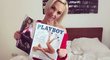 Annette Dytrt pózuje s novým číslem německého vydání Playboye