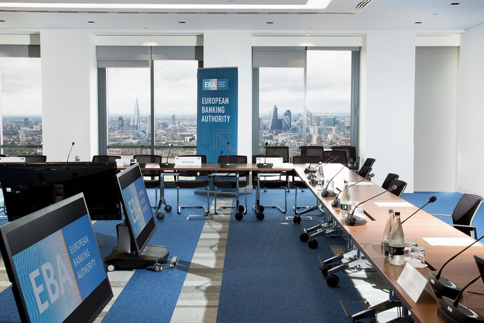 Sídlo Evropského orgánu pro bankovnictví (EBA) v centru Londýna