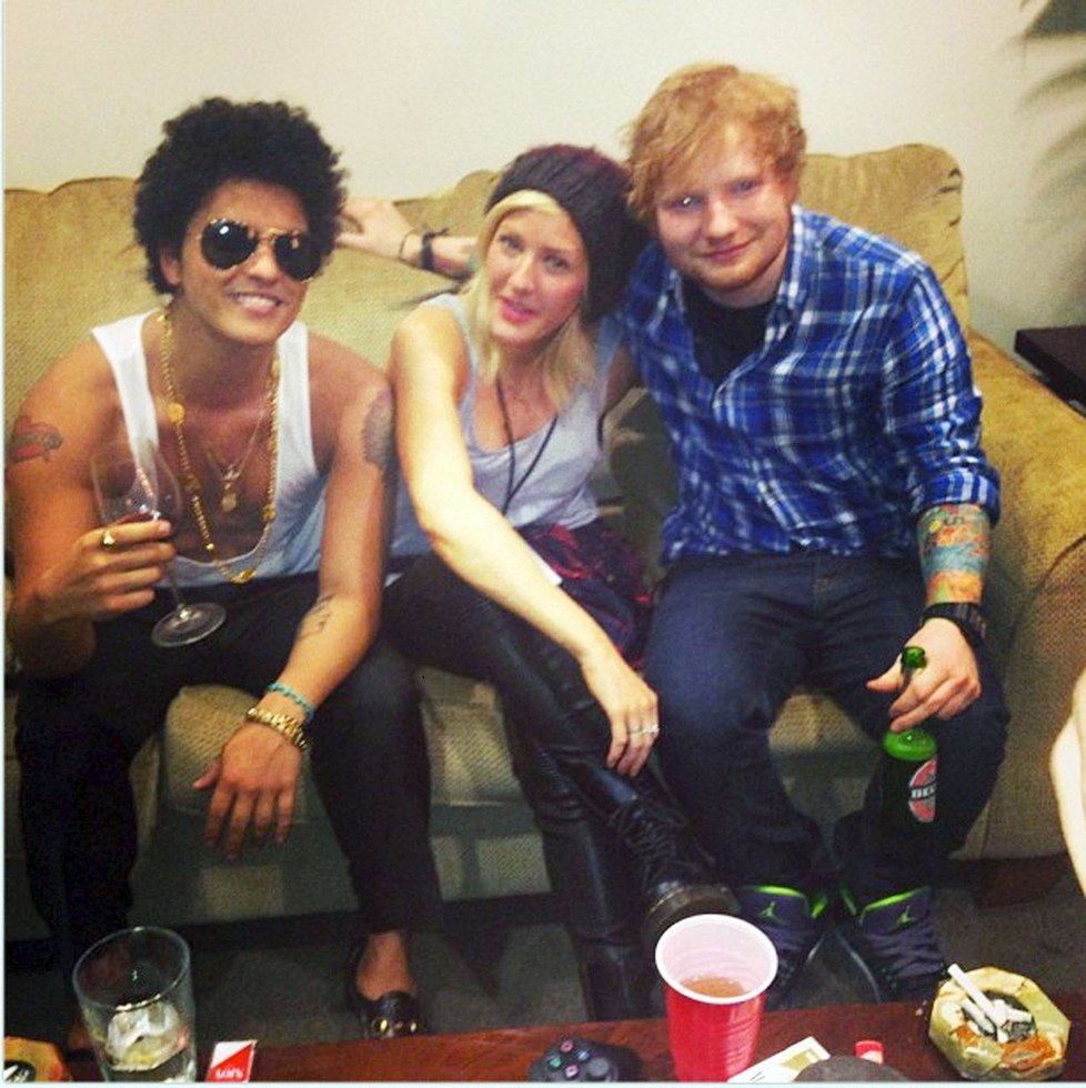 Ed Sheeran, Ellie Gouldingová a Bruno Mars