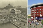 Na místě vršovického lunaparku stojí dnes fotbalový stadion.