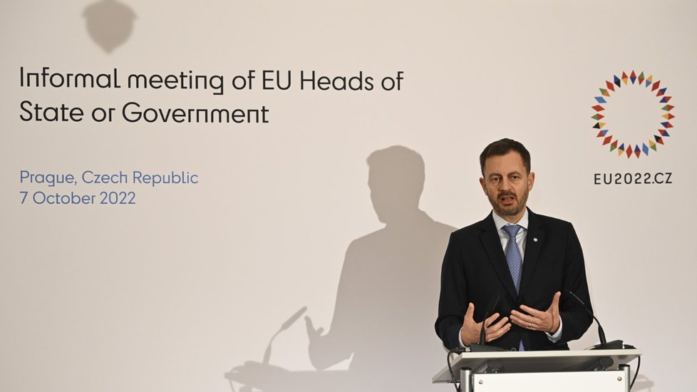 Summit lídrů EU v Praze: Slovenský premiér Eduard Heger (7.10.2022)
