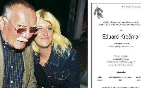 Rodina zveřejnila parte Eduarda Krečmara