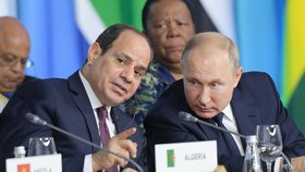 Ruský a egyptský prezident.