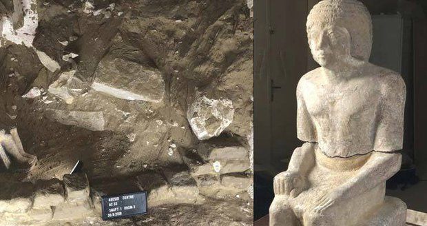 Unikátní objev českých archeologů: V Egyptě našli hrobku úředníka i s jeho sochou