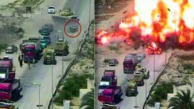 Tank egyptské armády najel na auto teroristů a zabránil ohromné katastrofě
