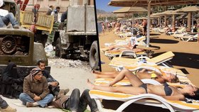 Vyčerpaní demonstranti v Káhiře a odpočatí turisté na pláži. To jsou dvě tváře Egypta dnešních dnů