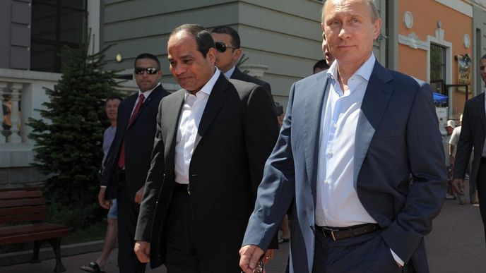 Egyptský prezident Abdal Fattáh Sísí a ruský prezident Vladimir Putin