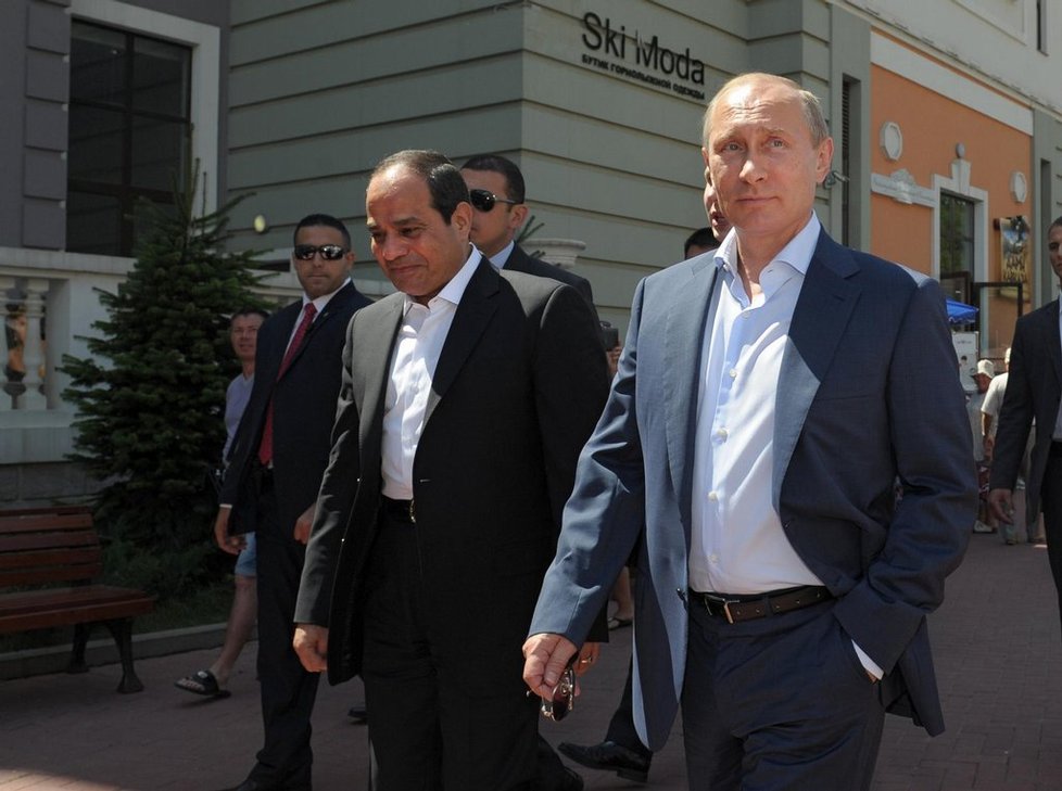 Egyptský prezident Abdal Fattáh Sísí a ruský prezident Vladimir Putin