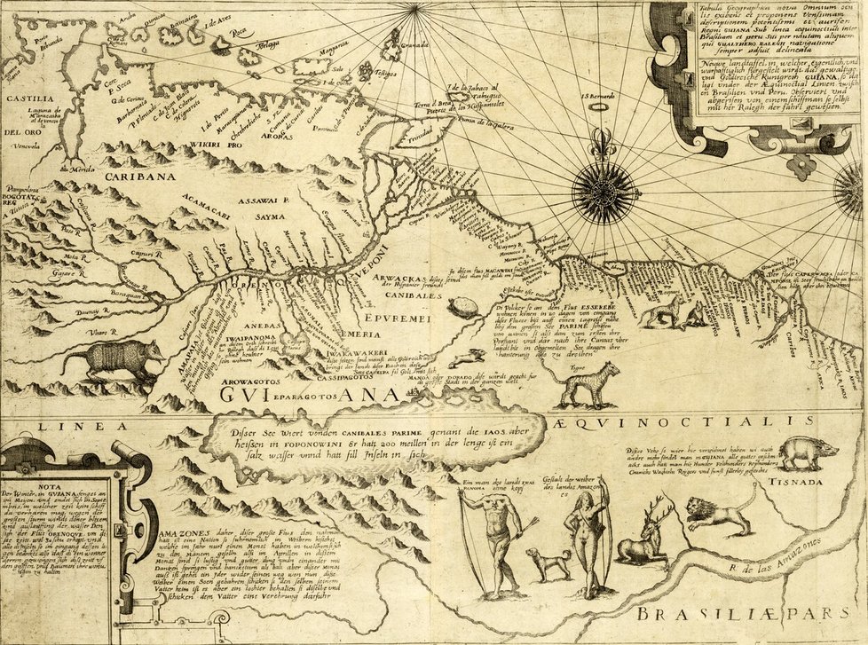Údajná mapa k "Eldorádu" pocházející ze 16. století