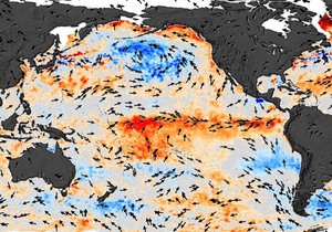 Povrchová teplota Tichého oceánu během jevu El Niño