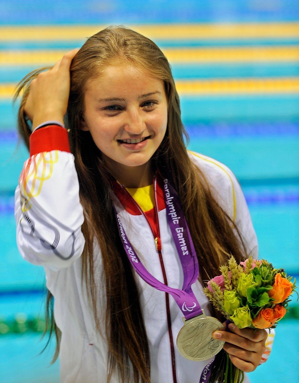 Elena Krawzowská se stříbrnou paralympijskou medailí z Londýna 2012