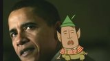 Na Obamově rameni si zpívá nešťastný elf