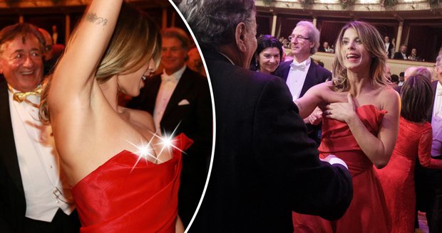 Tanec s miliardářem byl o prsa! Clooneyho ex Canalis na vídeňském plese zradily šaty! Měly?!