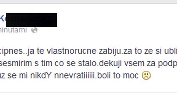 Takto Alena K. komentovala vraždu své dcery na facebooku