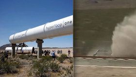 Cestování budoucnosti realitou? Hyperloop zrychlil z nuly na 160 km/hod za 1,1 vteřiny.