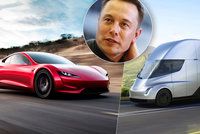 Novinky Tesly: Miliardář Musk představil elektrický kamion i sporťák