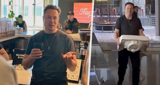 Elon Musk převzal Twitter. Přinesl umyvadlo a nechal vyvést vysoké manažery!