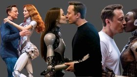Elon Musk se nestydí za zveřejnění polibků s robotkami