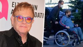 Šokující pohled na Eltona Johna: Na vozíčku v teplákovce za 60 tisíc!