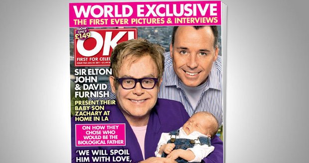 Elton John poprvé ukázal světu syna. To jestli je otcem opravdu on, nebo jeho přítel, zjistí až testy DNA.