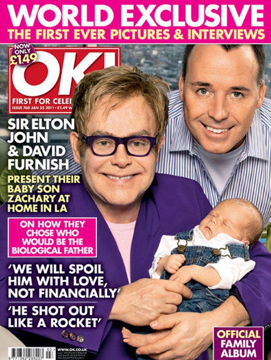 Elton John poprvé ukázal světu syna. To jestli je otcem opravdu on, nebo jeho přítel, zjistí až testy DNA.