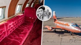Luxusní tryskáč v červeném sametu: Soukromé letadlo Elvise Presleyho (†42) jde do dražby! 