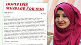 Teplická studentka Eman Ghalebová napsala dopis Islámskému státu.