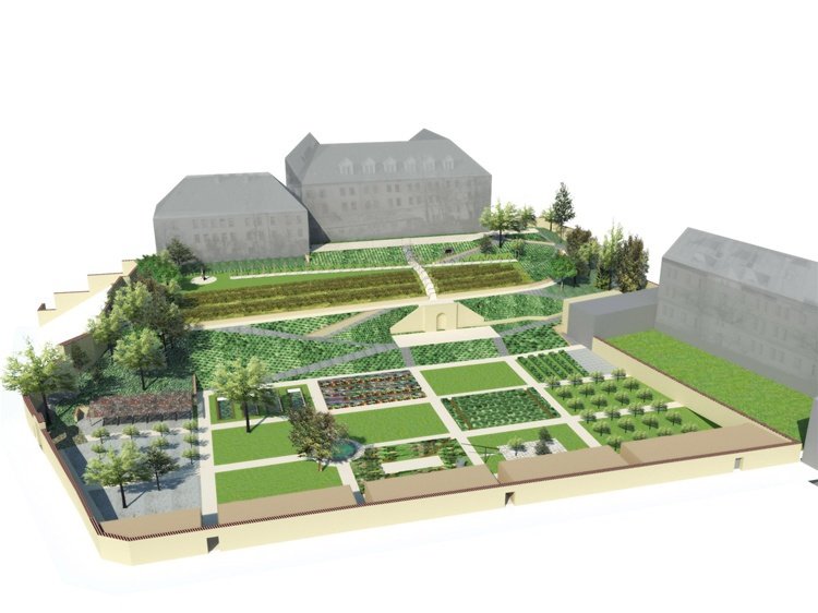 Klášterní zahrady v Emauzích se rekonstruují, prostory dlouho chátraly.