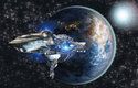 Meziplanetární loď opouští Zemi. Ve sci-fi není warpový pohon žádný problém!