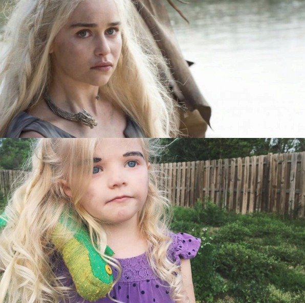 Jako Emilia Clarke v Hrách o trůny.