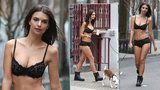 Modelka Ratajkowski venčila psa jen ve spodním prádle: V New Yorku natáčela reklamu