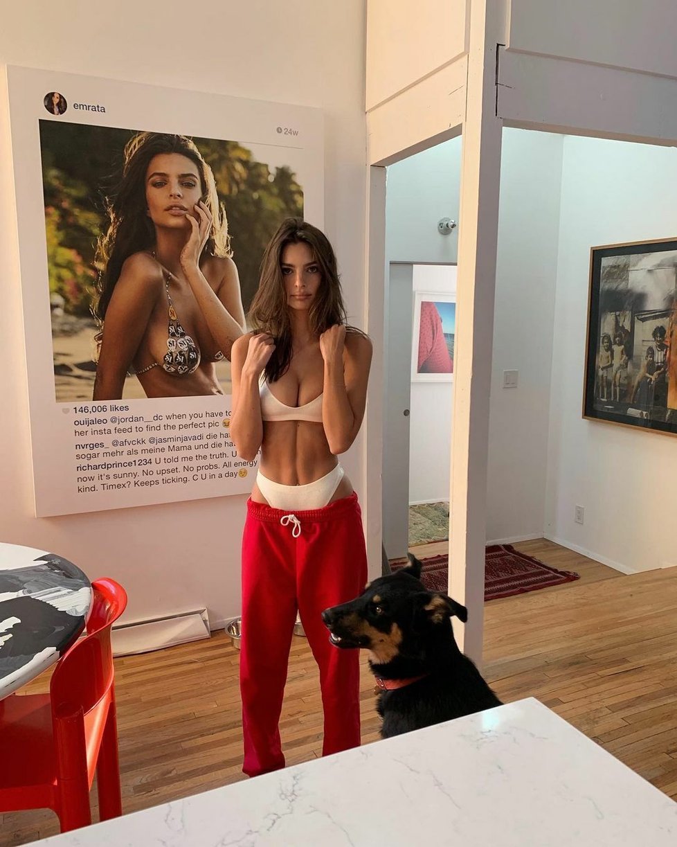 Emily Ratajkowski se psem Colombem