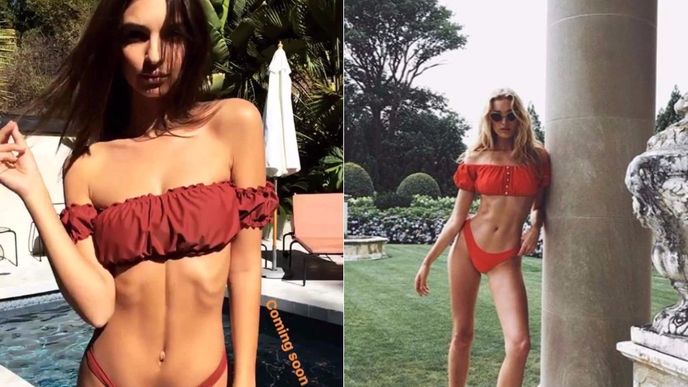 Model Emily Ratajkowski versus bikiny Lisy Marie Fernandez