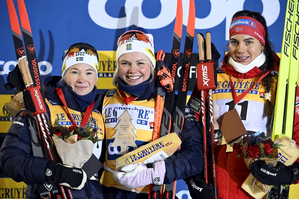 Ženský závod Světového poháru v Ruce v klasickém lyžování ovládla Emma Ribomová