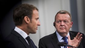 Francouzský prezident Emmanuel Macron jednal s dánským premiérem Larsem Løkkem Rasmussenem.