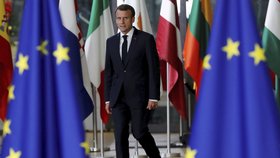 Francouzský prezident na summitu EU v Bruselu.