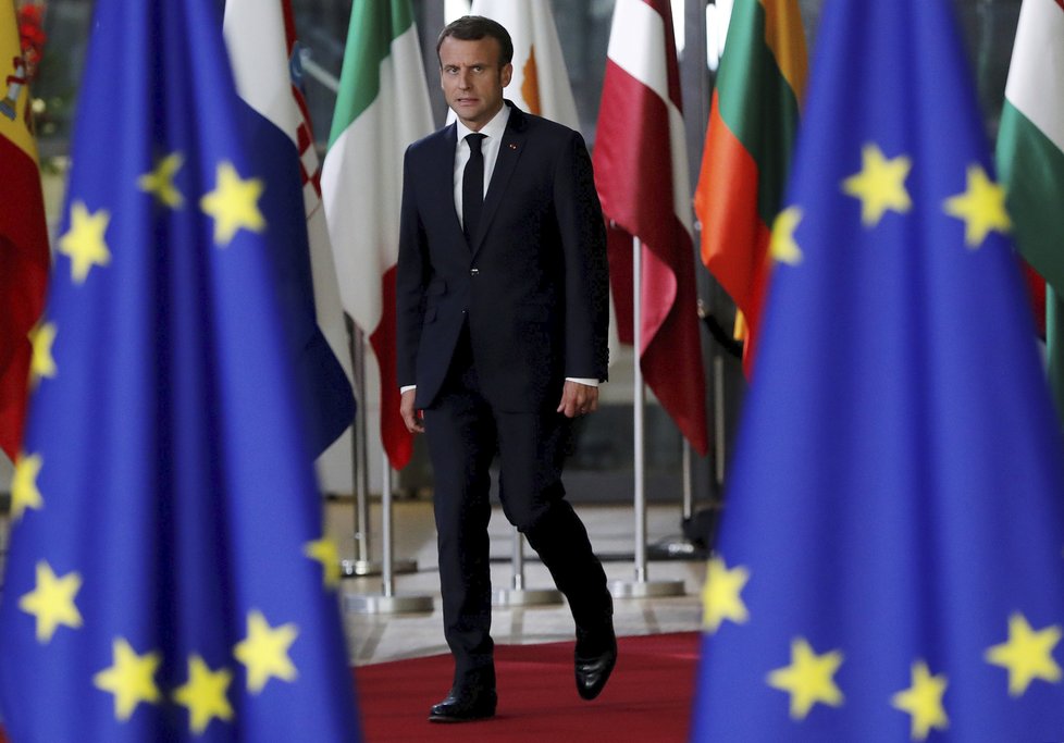 Francouzský prezident na summitu EU v Bruselu.