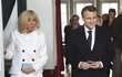 Eurovolby 2019: Francouzský prezident Emmanuel Macron s manželkou Brigitte