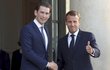 Francouzský prezident Emmanuel Macron s rakouským kancléřem Sebastianem Kurzem.