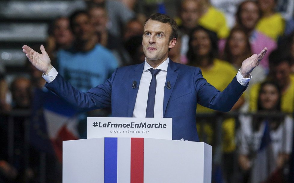 Emmanuel Macron coby francouzský prezidentský kandidát