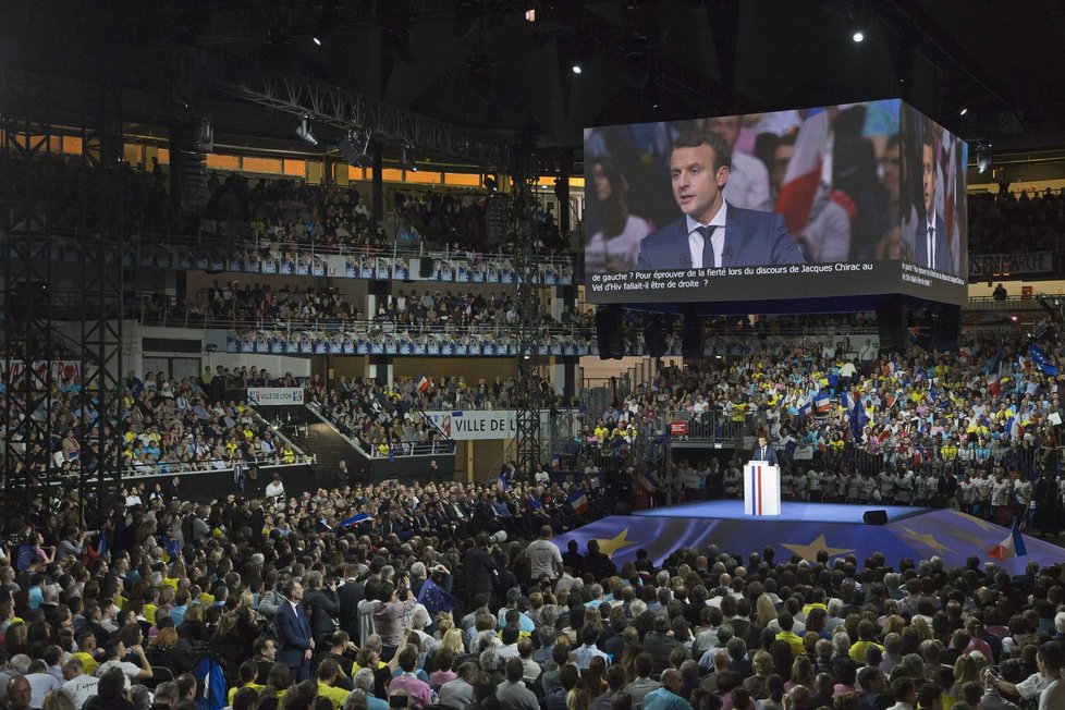 Emmanuel Macron coby francouzský prezidentský kandidát