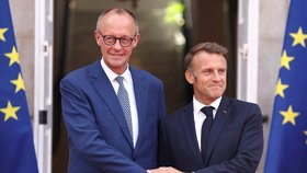 Emmanuel Macron jednal s Friedrichem Merzem (srpen 2025)