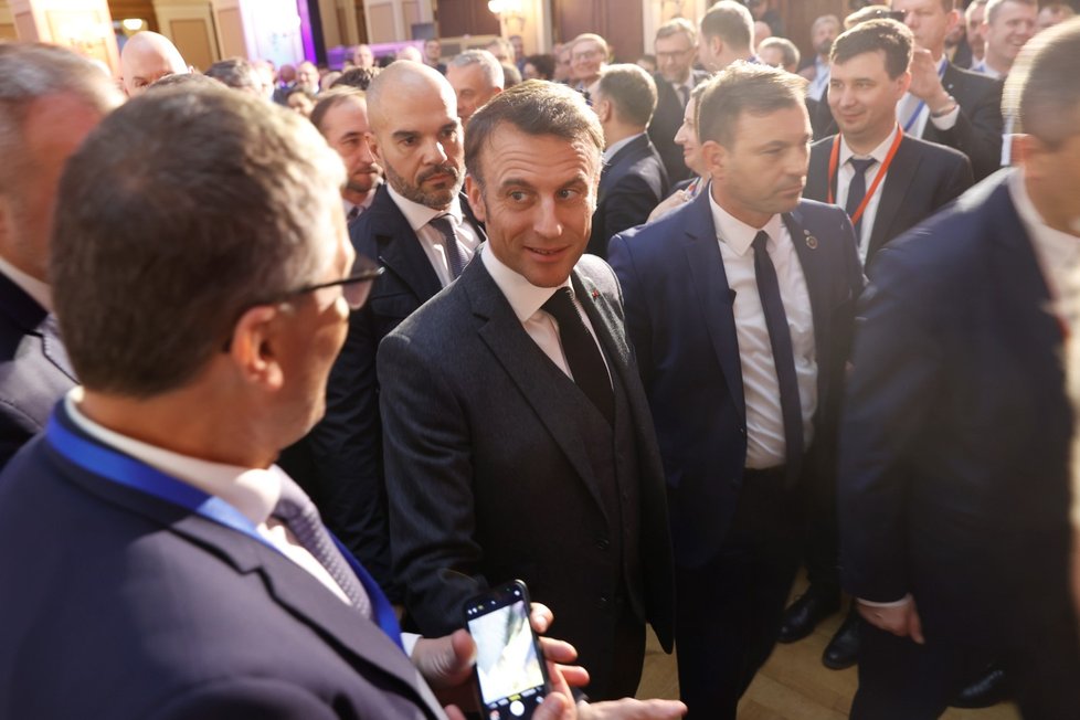 Emmanuel Macron v Praze (5.3.2024)