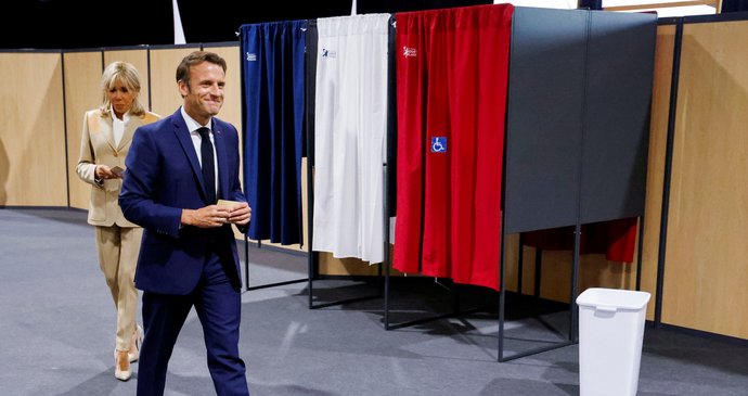 Emmanuel Macron během voleb