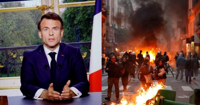 Macron défend la réforme des retraites : je suis conscient de l’indignation.  Les manifestants ont pris des casseroles, des poêles et allumé des feux
