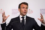 Emmanuel Macron na summitu Evropského politického společenství (1. 6. 2023)