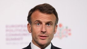 Emmanuel Macron na summitu Evropského politického společenství (1. 6. 2023)