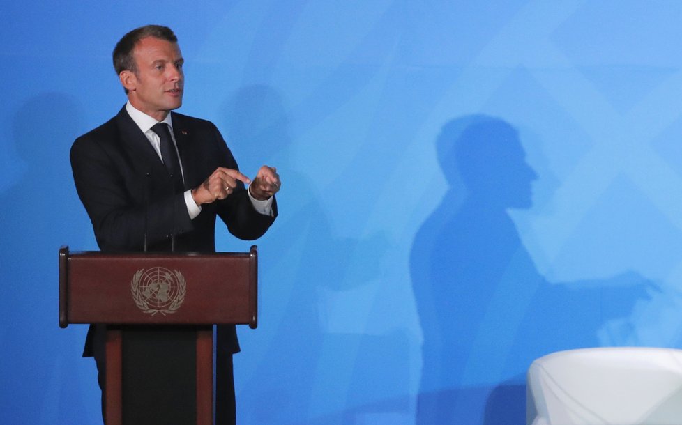 Klimatický summit OSN v New Yorku: Francouzský prezident Emmanuel Macron (23. 9. 2019)
