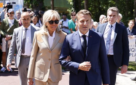Emmanuel Macron  s manželkou Brigitte