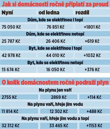 Jak si domácnosti ročně připlatí za energie?